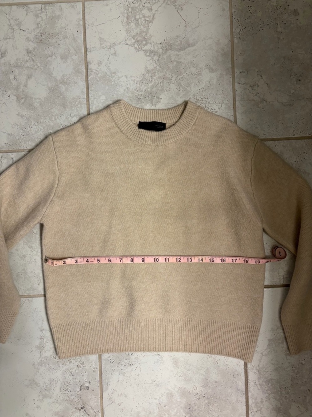Zara | Wool Blend Crewneck Sweater in Cream | Sz XS (Fits like a S/M) - Picture 4 of 7